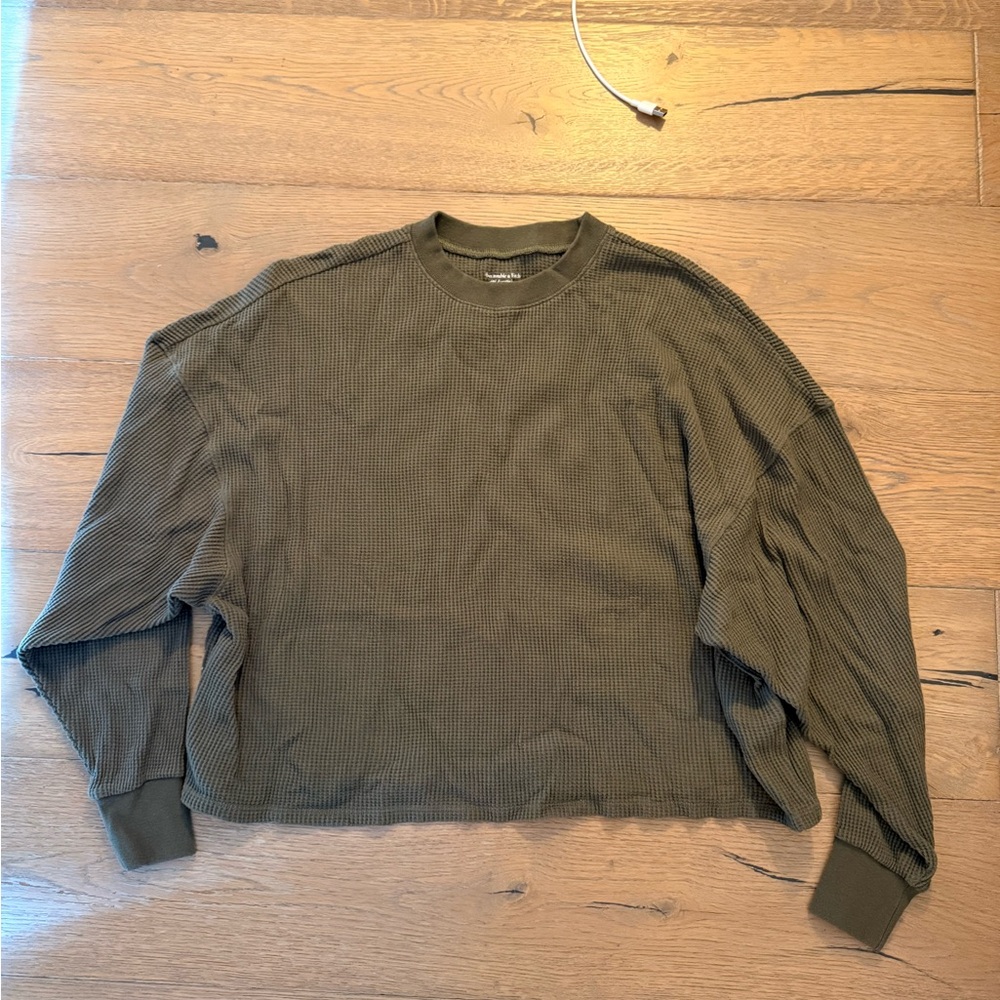 Abercrombie & Fitch Men's Khaki Crewneck Sweater